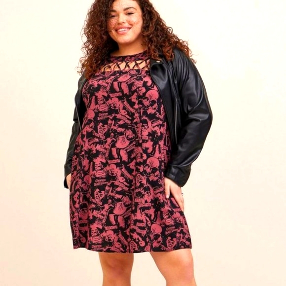 ❤️NWT VINTAGE TORRID UNIVERSAL MONSTERS TRAPEZE DRESS ♡ FRANKENSTEIN ♡ HALLOWEEN - Picture 11 of 13